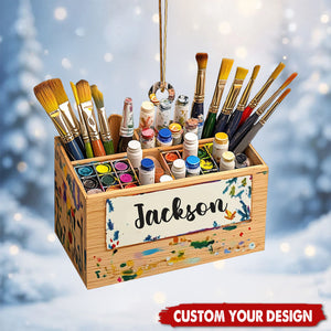 Personalized Artist Ornament, Custom Artist Christmas Tree Ornament