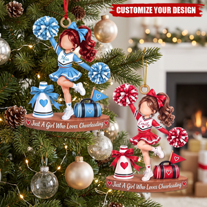 Personalized Cheerleader Christmas Ornament, Custom Name Cheer Gift for Girl