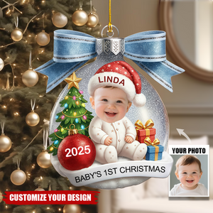 Baby’s First Christmas Ball Ornament, Personalized Newborn Gift