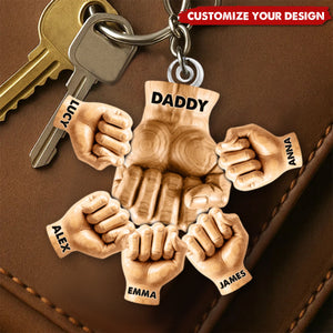 Best Dad Ever - Personalized Father Custom Shaped Keychain