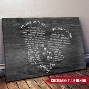 Personalized Daughter And Son In Law Wedding Gift, Custom Poster