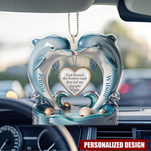 God Blessed The Broken Road That Led Me Straight To You - Personalized Acrylic Car Hanger