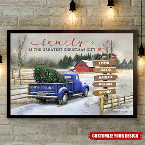 Personalized Custom Family Farm Christmas Truck Poster