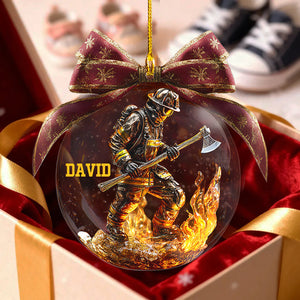 Custom Name Fireman Ornament, Acrylic Ornament For Firefighter Gift