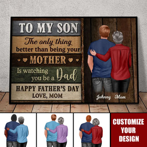 Colored Wood Pallets To My Son Happy Father's Day Personalized Poster