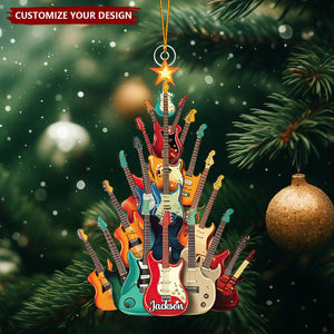 Awesome Guitar - Personalized Guitar Christmas Ornament