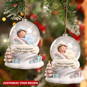 Baby’s First Christmas Ball Ornament, Personalized Newborn Gift