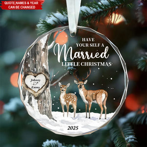 Married Little Christmas – Gift For Couple Personalized Glass Ornament