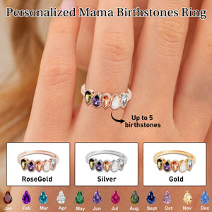 Personalized Handmade Birthstones Ring - Grandma Mom Family Ring