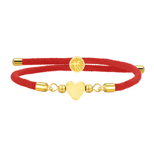 Personalized A-Z Initial Bracelet - Adjustable Colored Heart Bracelet