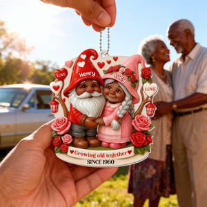 Growing Old Together Car Hanging Ornament, Personalized Gift For Couples