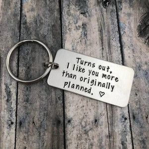 Couple Keychain Valentine's Day Gift "I Met You I Liked you I Love You I'm Keeping You"