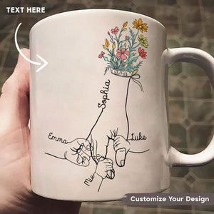 Holding Mom's Hand - Personalized Mug