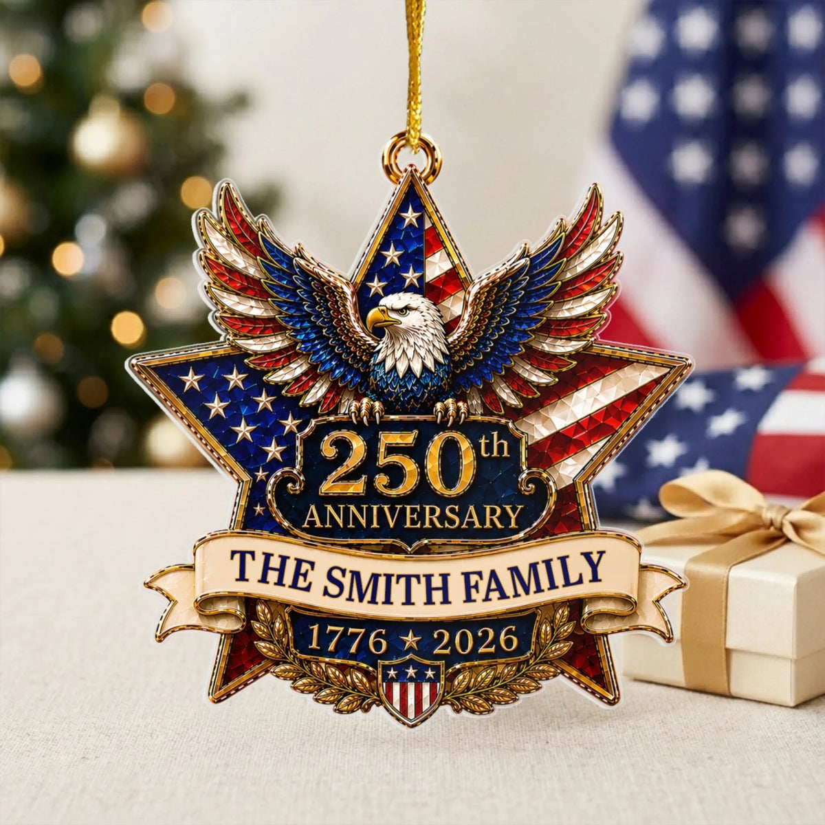 American Pride Lives On - Personalized 250th Anniversary Family Ornament
