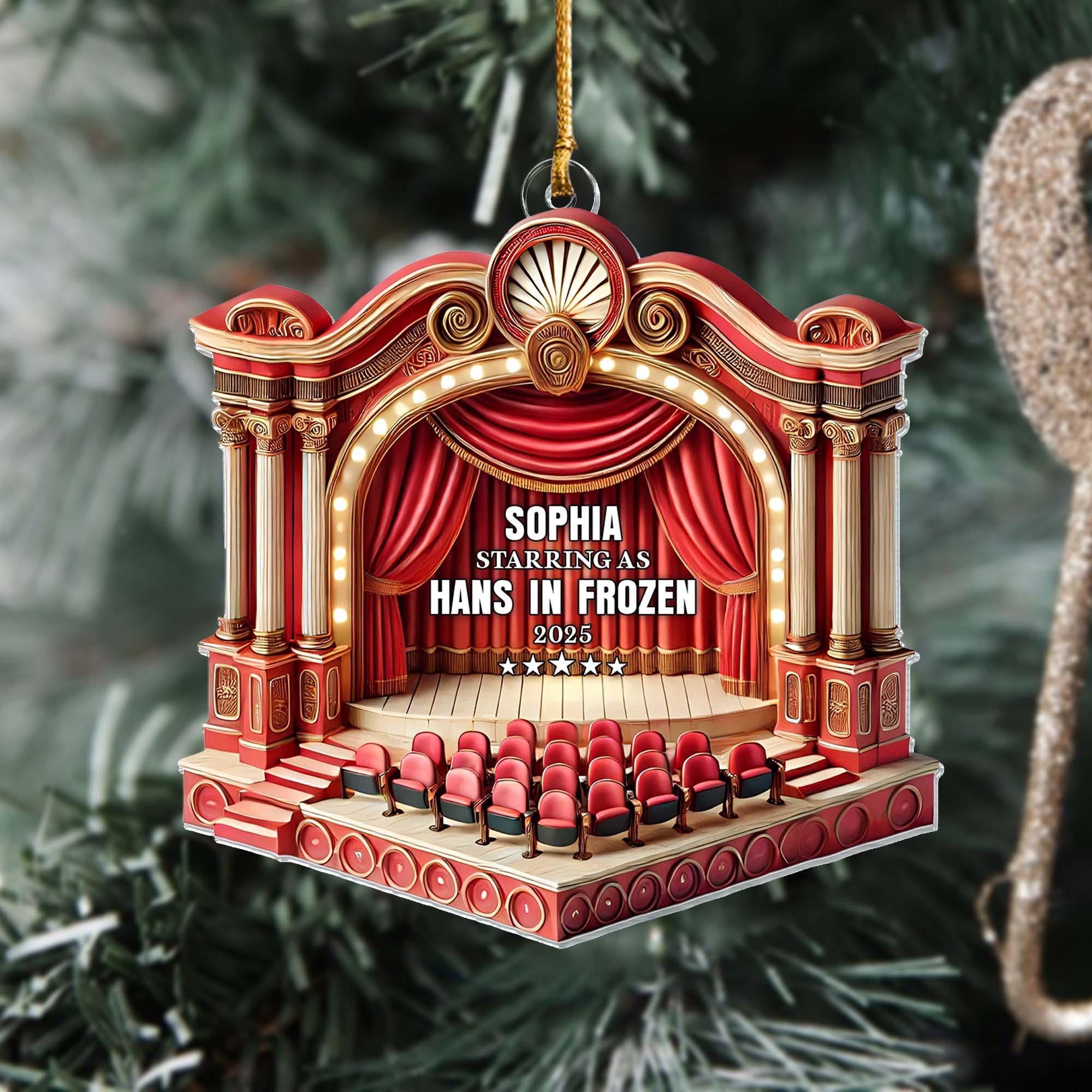 Personalized Theater Performance 2D FLAT Ornament, Musical Play Stage Keepsake Ornament