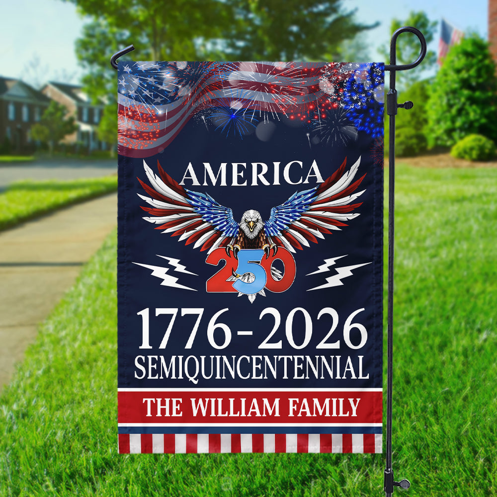 250 Years America Semiquincentennial Personalized Garden Flag
