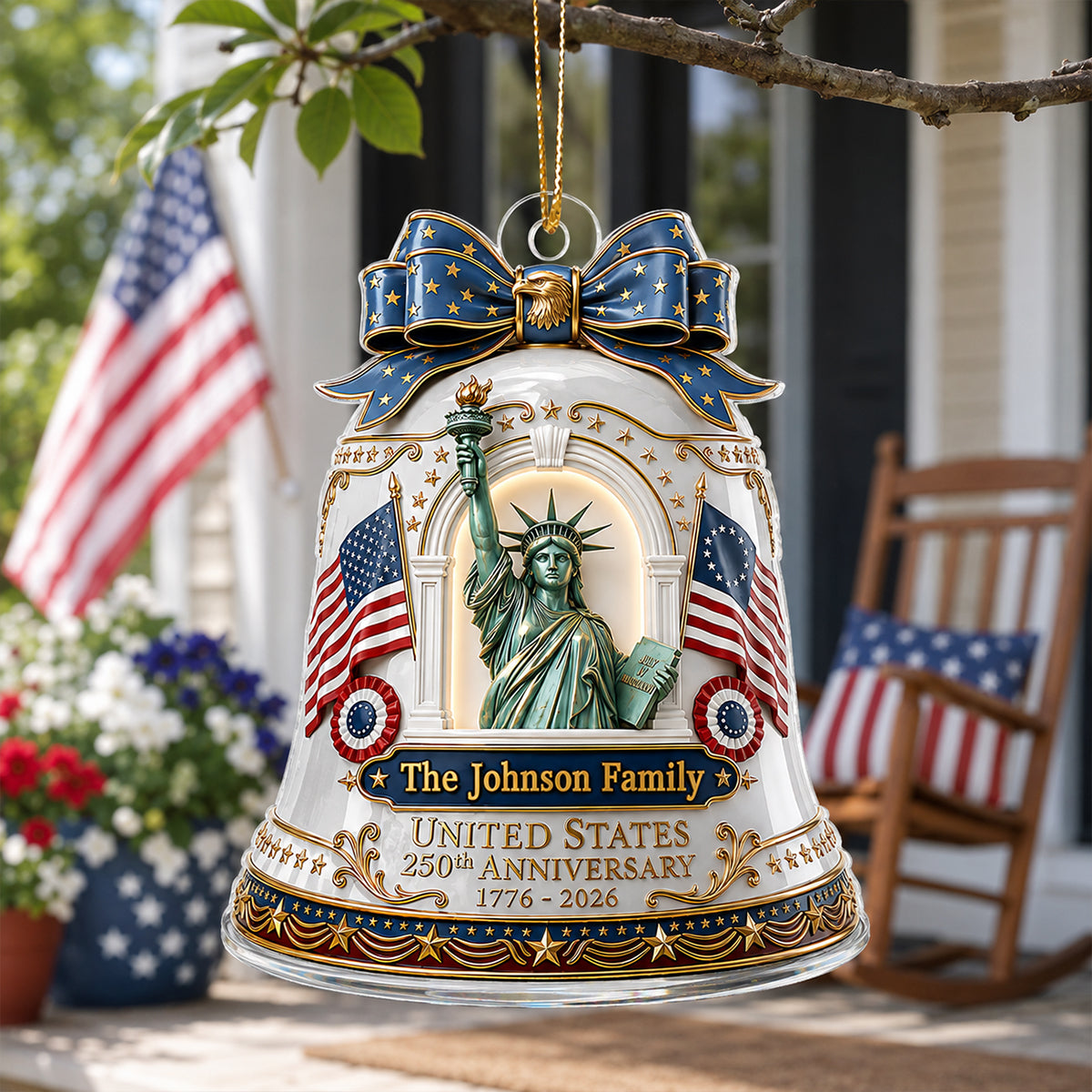 250th Anniversary of Americana - Personalized Acrylic Ornament Christmas in July Decor