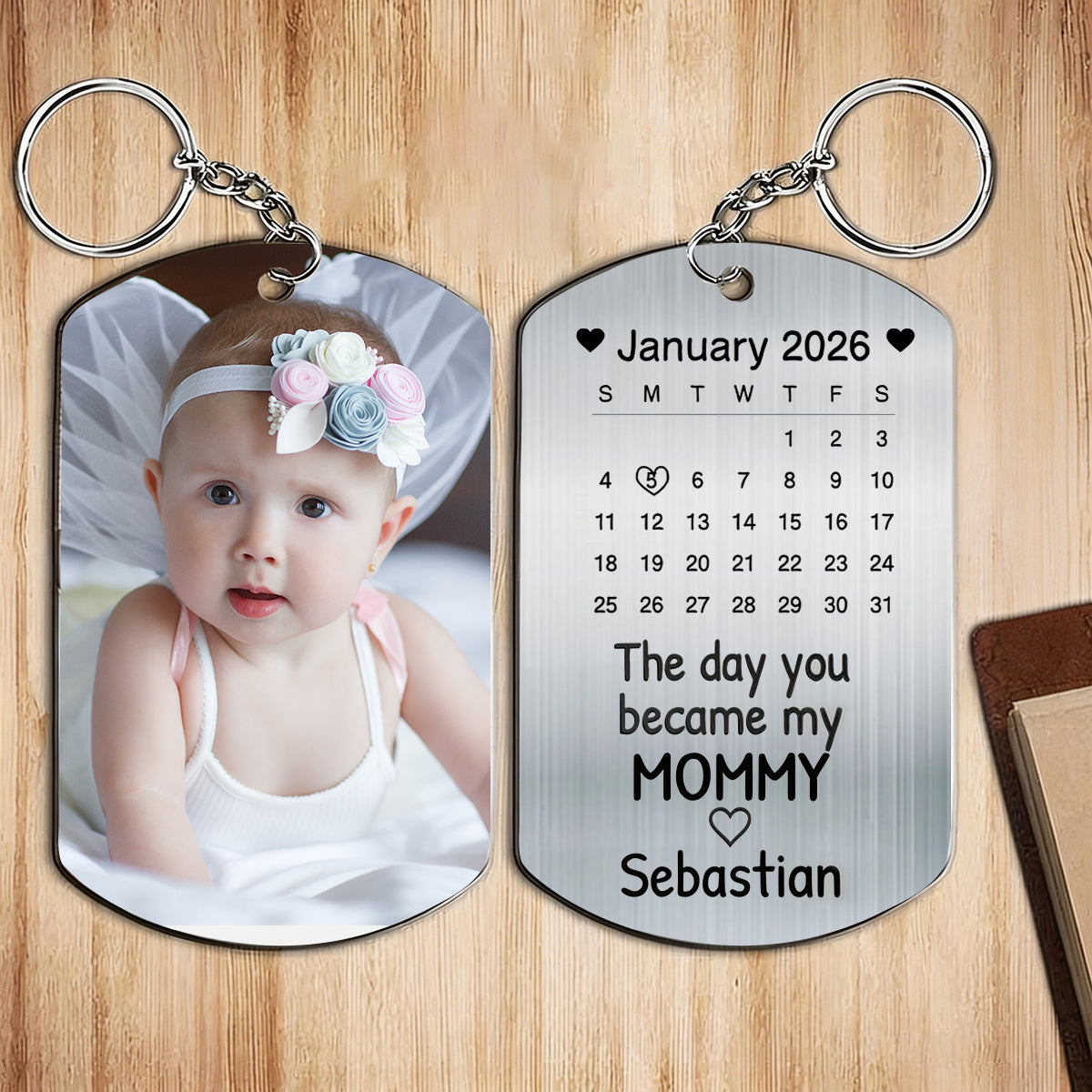 The Day You Became My Mom - Personalized Stainless Steel Keychain