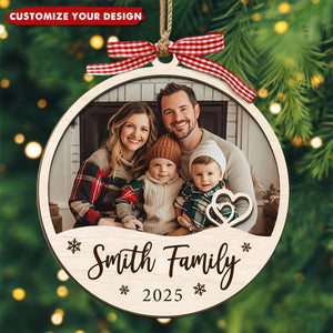 Personalized Photo Ornament, Custom Family Picture Ornament