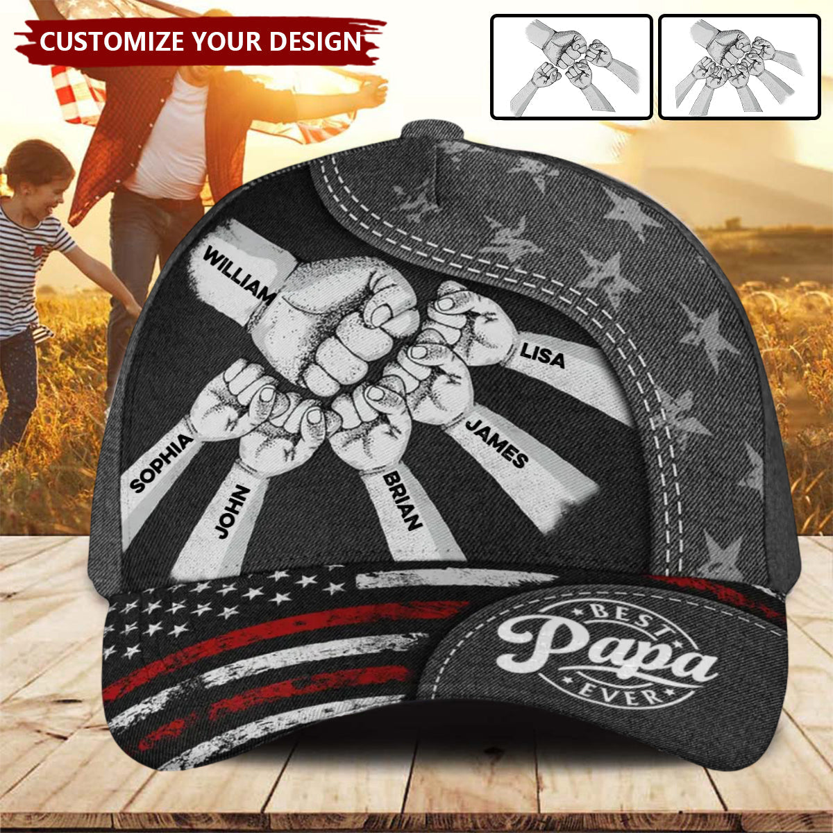 The Power Of Dad Comes From Love - Personalized Custom Classic Cap