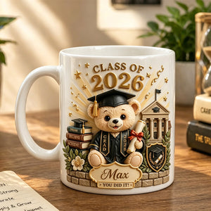 Personalized 2026 Graduate Mug, 3D Effect Coffee Mug, Perfect Graduation Gift