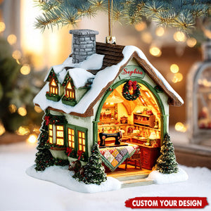 Personalized Sewing Room Ornament, Christmas Tree Ornament