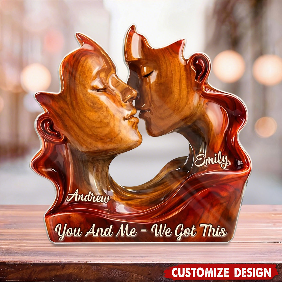 Two Hearts One Direction - Personalized Acrylic Plaque - Gift For Couples