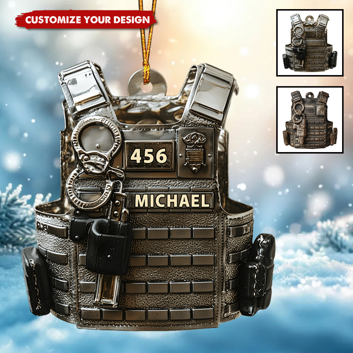 Serve & Protect - Personalized Police Officer Ornament