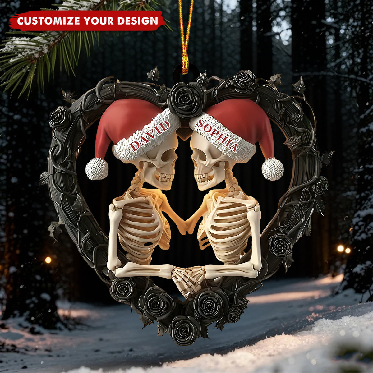 Personalized Skeleton Couple Ornament,  Christmas Gifts For Couple