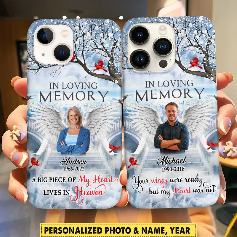 Memorial Wings Heaven Upload Photo Personalized Memorial Phone Case
