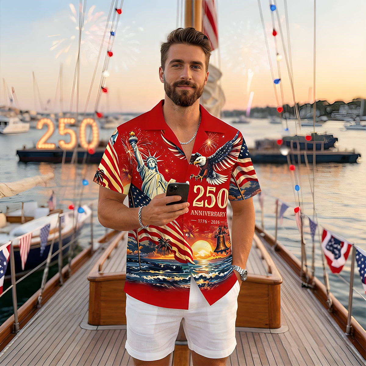 America's Freedom 250th Anniversary, Personalized Hawaiian Shirt