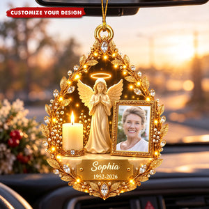 Personalized Guardian Angel Photo Memorial Ornament, Heartfelt Sympathy Gift