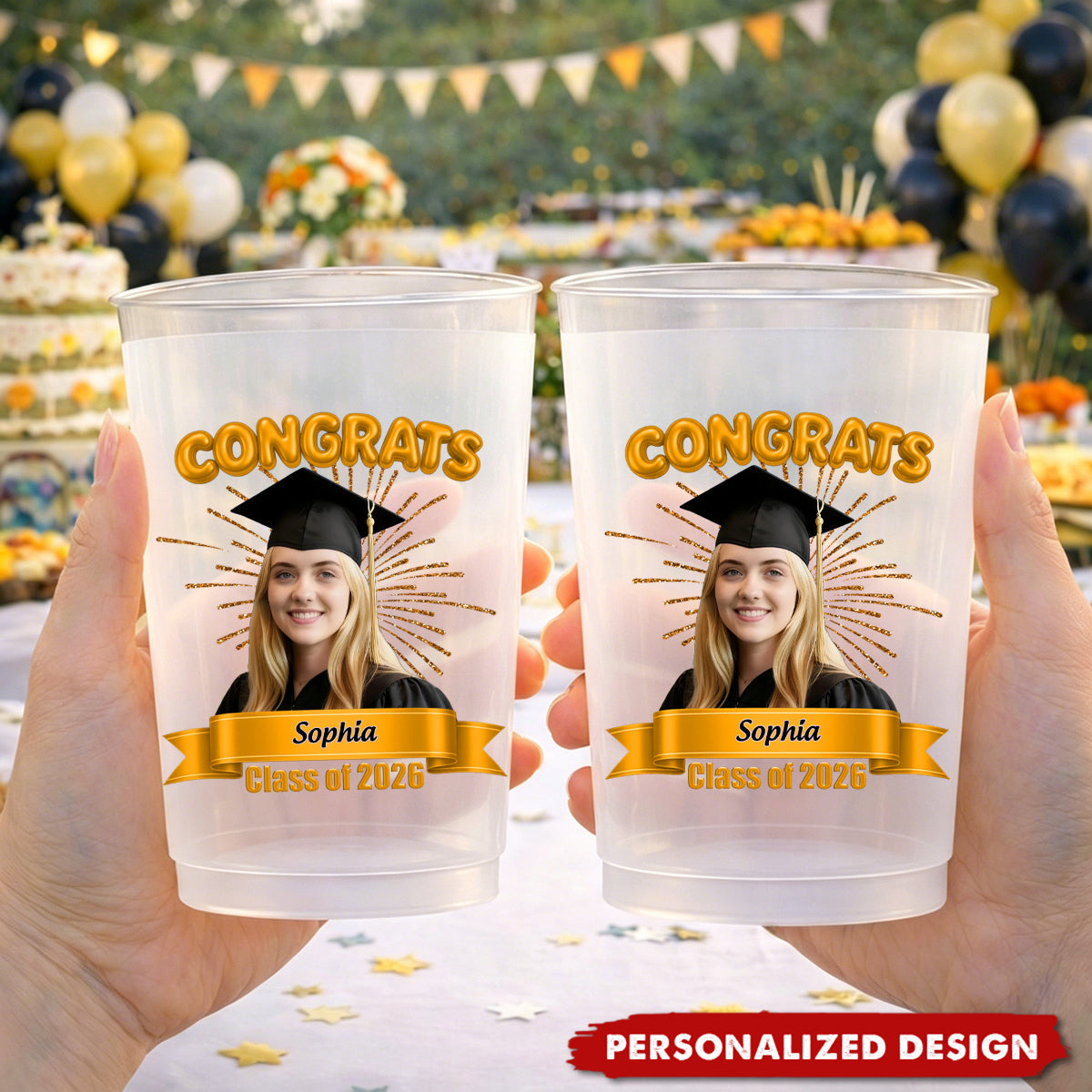 Personalized Senior 2026 Photo Cup | Graduation Party Favor