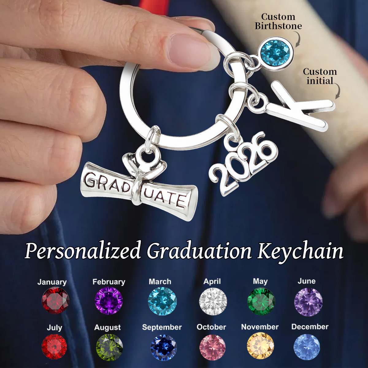 Graduation Keychain - Personalised Gift Keepsake, Gift for Graduates