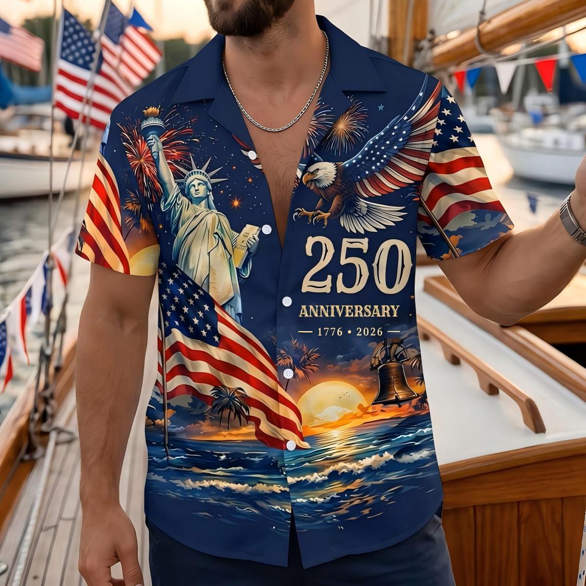America's Freedom 250th Anniversary, Personalized Hawaiian Shirt