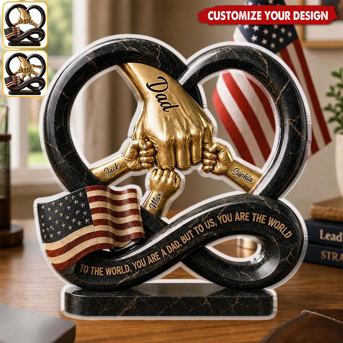 To Us, You Are The World - Personalized Father Custom Shaped Acrylic Plaque