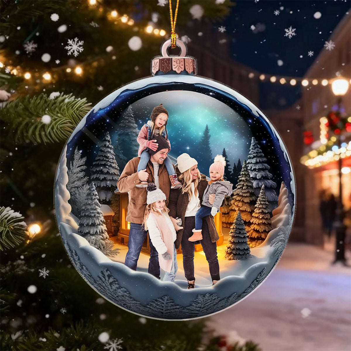 Custom Family Photo Ornament, Christmas Keepsake Gift