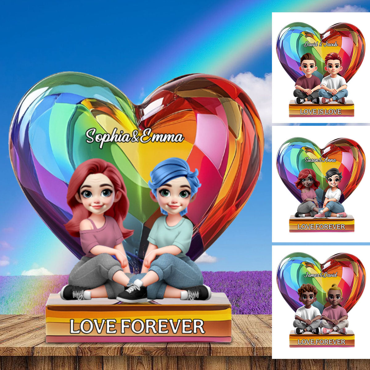 Love Is Love - Personalized LGBT Support Acrylic Plaque