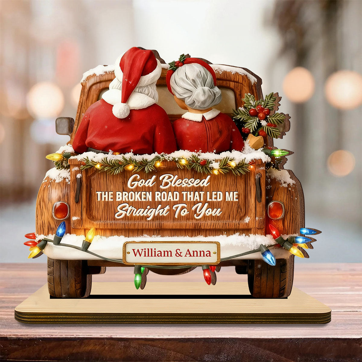 God Blessed The Broken Road Plaque, Custom Keepsake