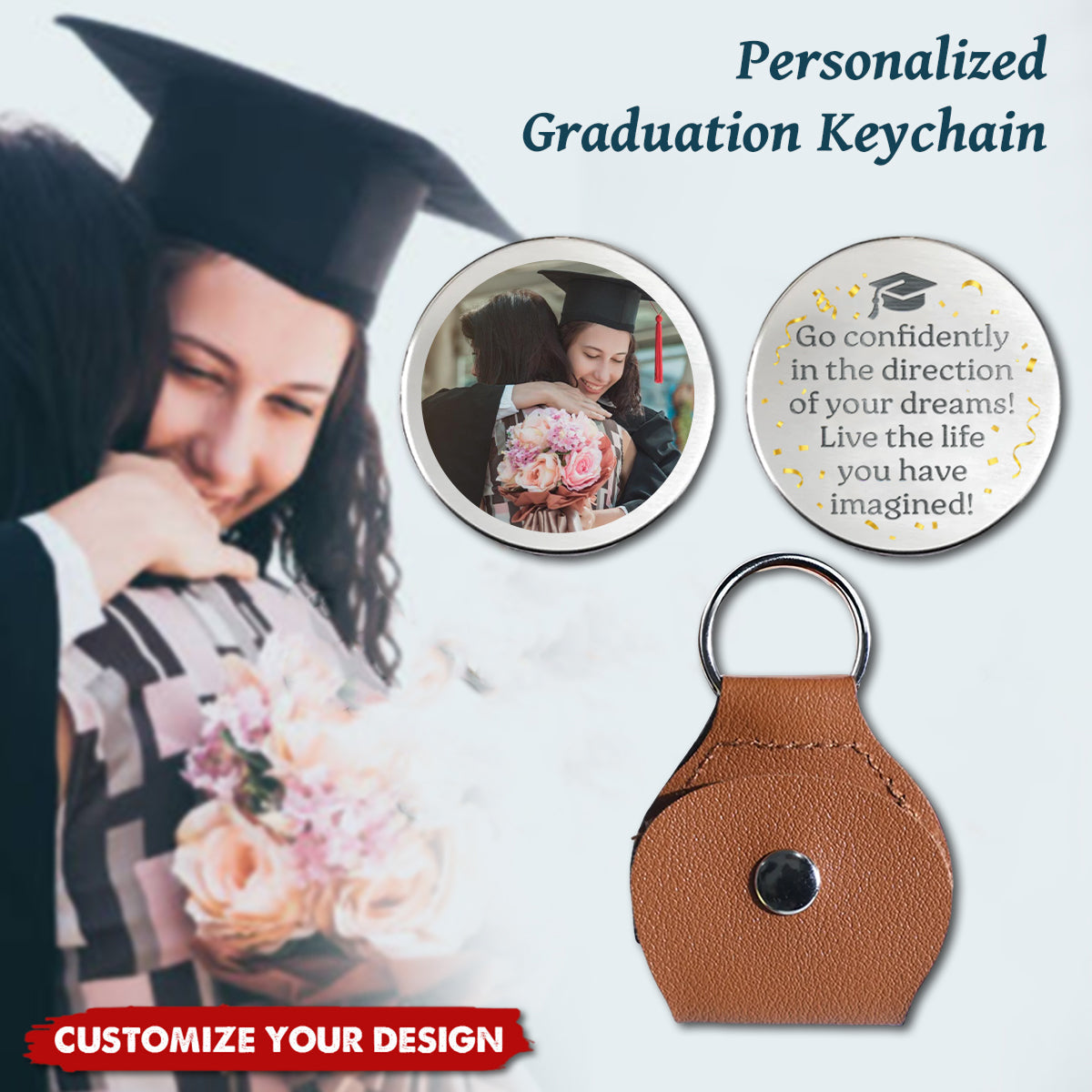 Custom Photo Graduate Today, Inspiration Forever - Family Personalized Pocket Hug