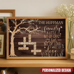 Personalized Family Name Crossword Canvas Poster