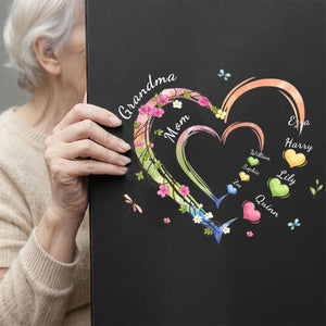 Grandma Heart-Personalized Stickers, Gift For Mom/Grandma