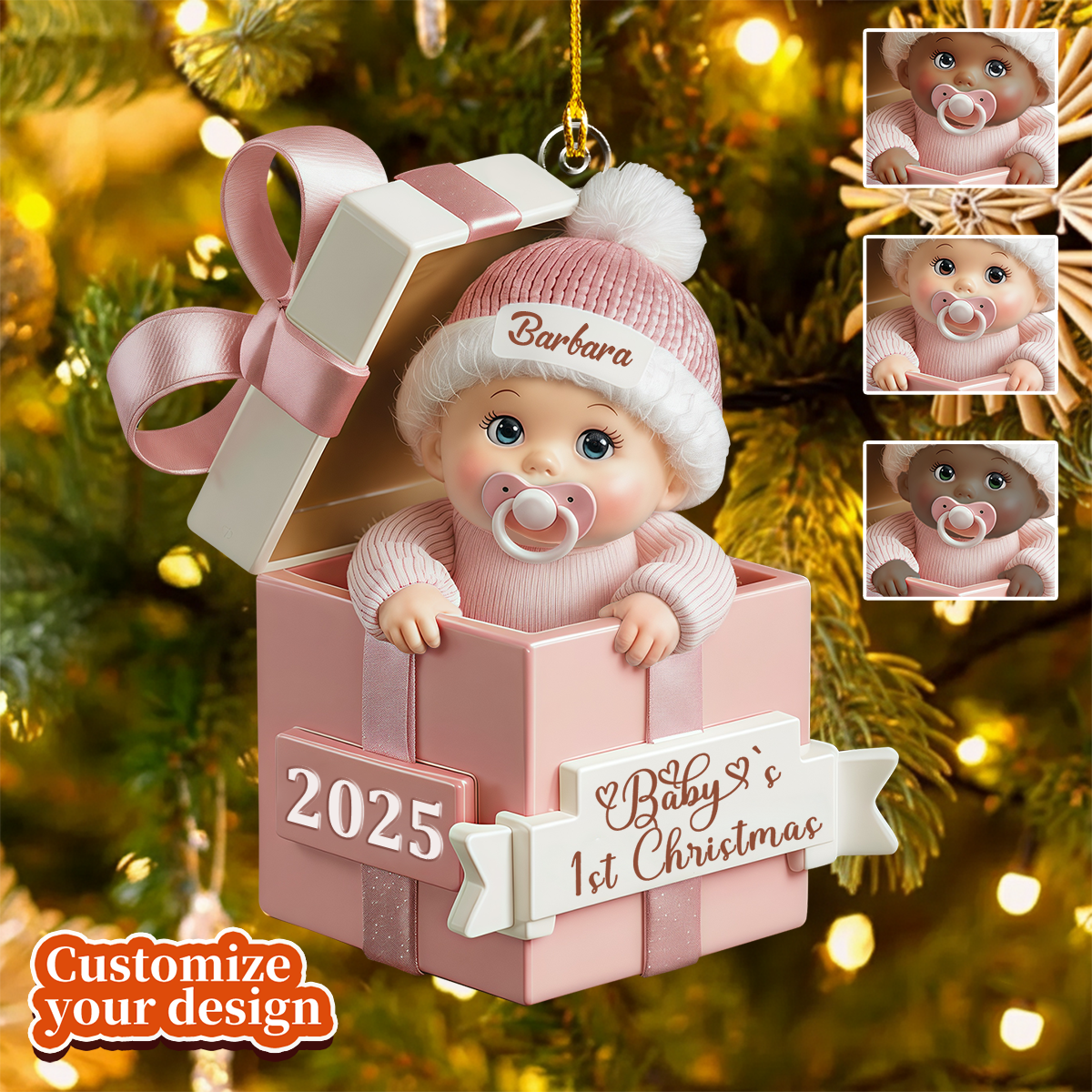 Custom Baby's First Christmas Ornament - Personalized Acrylic Keepsake