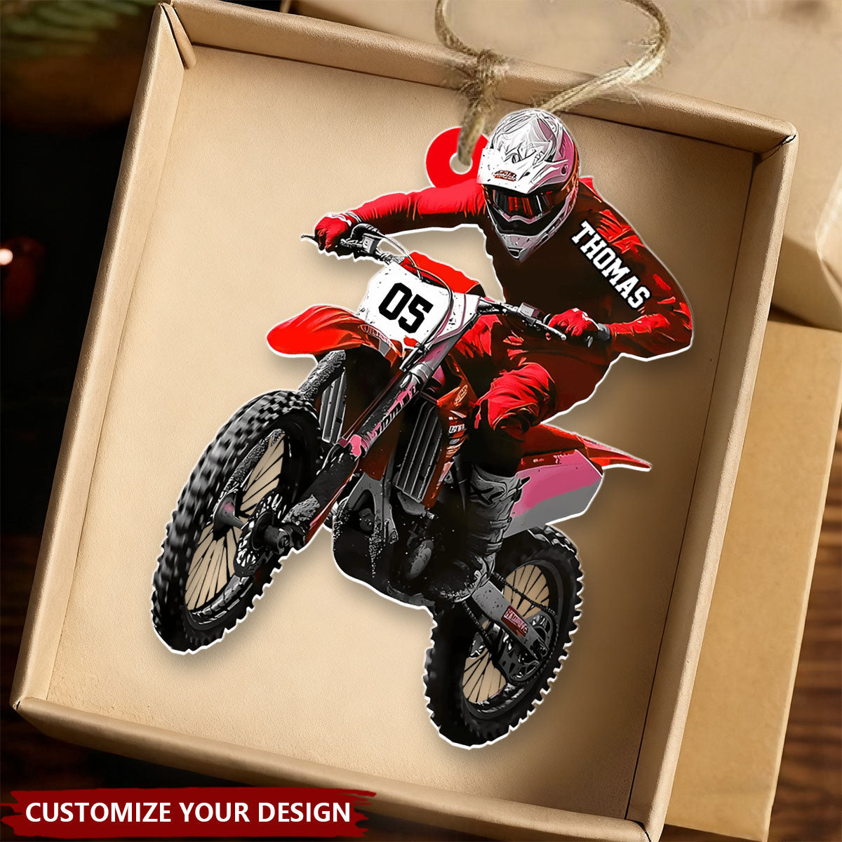 Personalized Gift Dirt Bike Christmas 2026 Acrylic Ornament For Biker