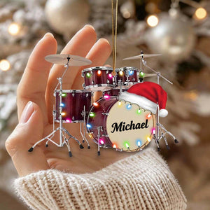 Personalized Name Drum Ornament, Christmas Gifts For Drummer