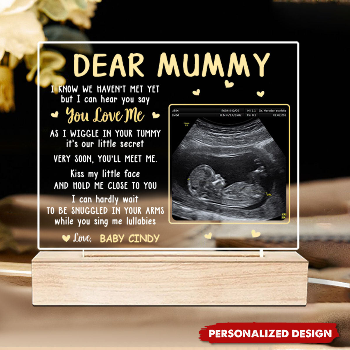 I Can Hear You Say You Love Me-Personalized 3D LED Light-Baby Shower Gift