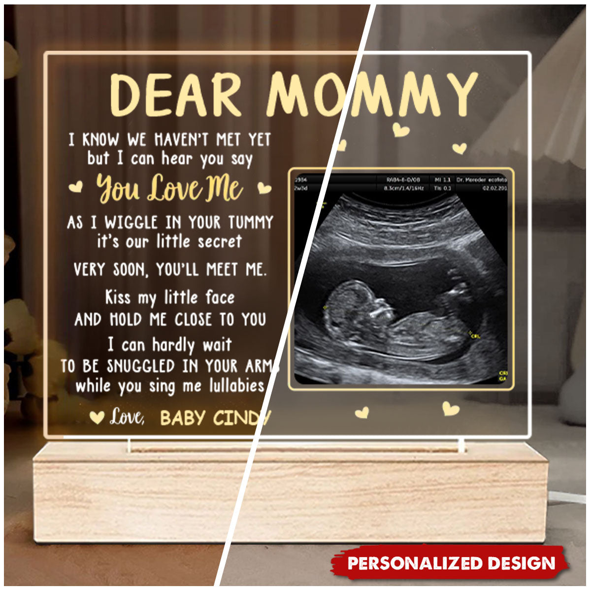 I Can Hear You Say You Love Me-Personalized 3D LED Light-Baby Shower Gift