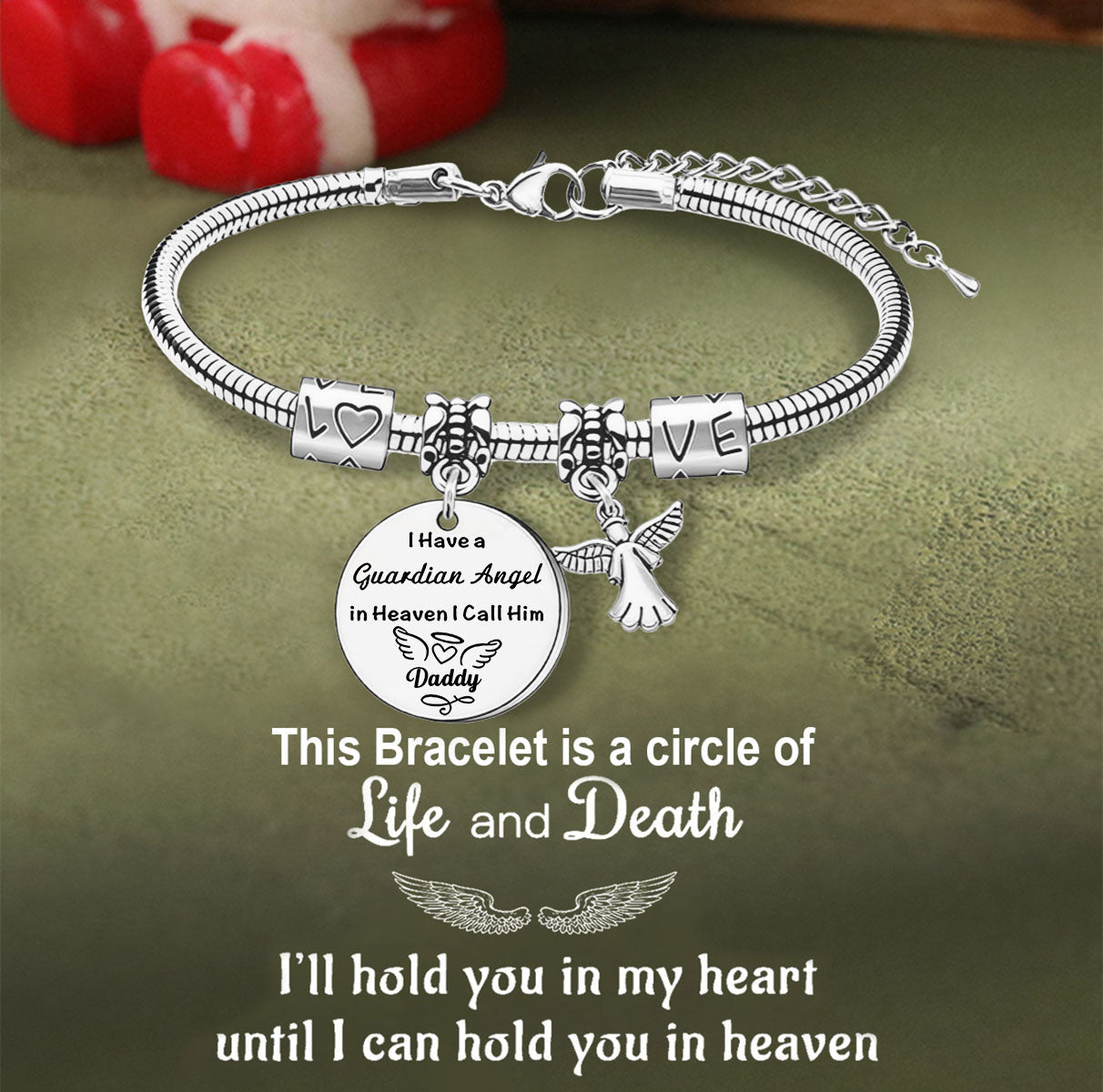 I Have a Guardian Angel, Personalized Angel Memorial Bracelet