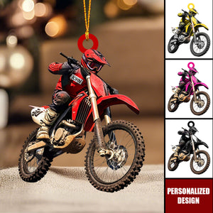 Personalized Custom Name Motocross Christmas Ornament