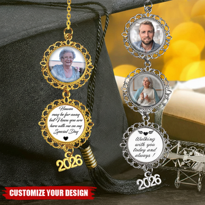 Walking With You - Custom Graduation Tassel With Photo Charm
